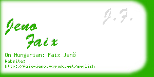 jeno faix business card